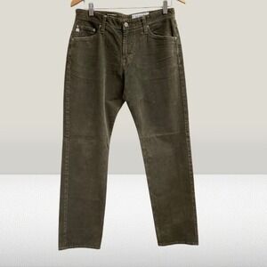 AG-ED Adriano Goldschmied Graduate Corduroy Green Aged NEW Size 32